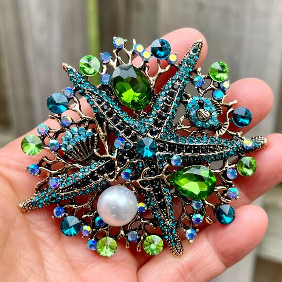 Large Starfish Brooch Starfish Pin Under the Sea Brooch Starfish Pendant - Picture 5 of 5